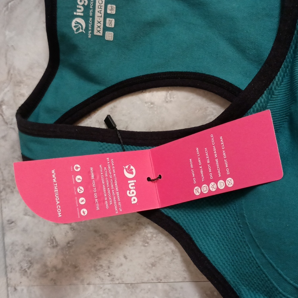 Women's Size XXXL High Impact Racerback Sports Bra Padded Green - Picture 6 of 11